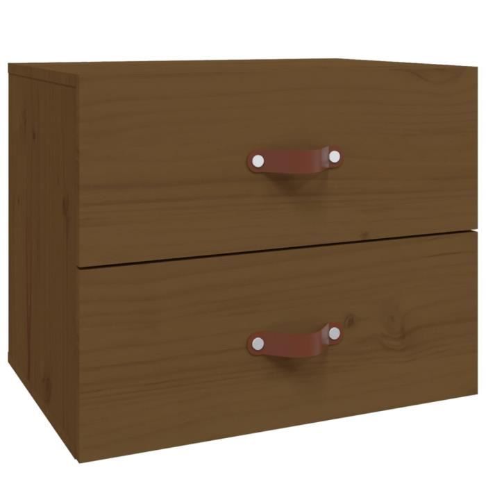 820982 vidaXL Wall-mounted Bedside Table Honey Brown 50x36x40 Cm