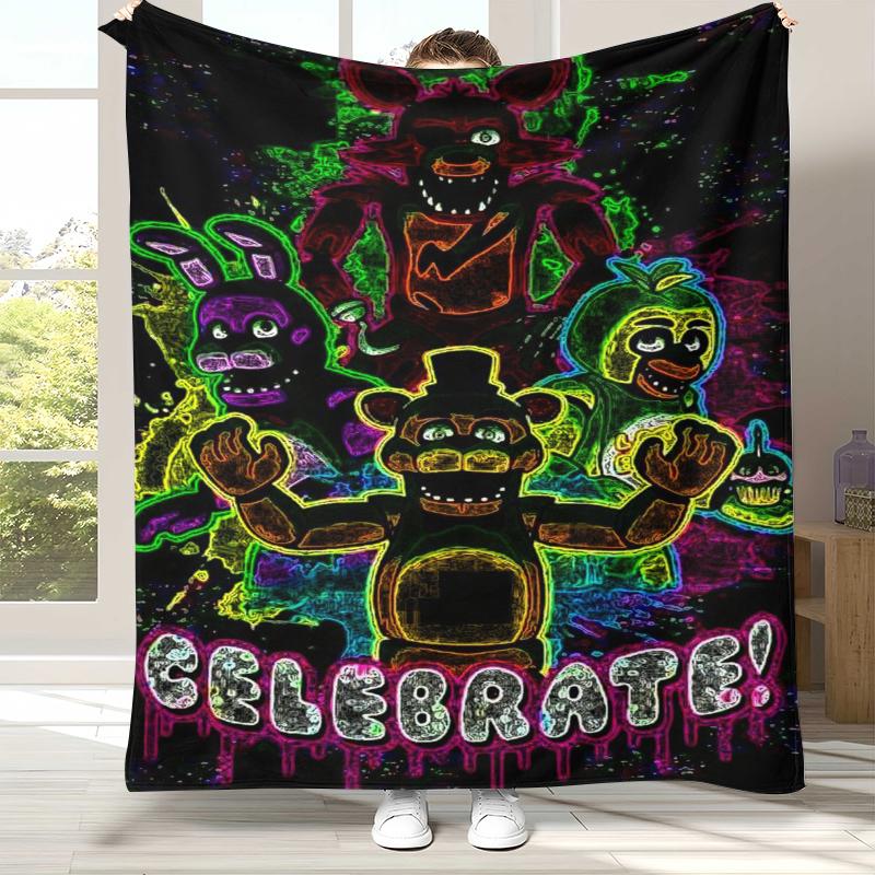 Coperta in Flanella Horror Freddy F-FNAF Games, Coperta in Peluche Calda Ultra Morbida per Casa Camera da Letto Letto Divano Ufficio Campeggio Picnic