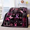 1PC Breast Cancer Awareness Pink Ribbon Throw Blanket Soft Comfortable All Seasons Perfect Sofa Office Travel Home Gift Idea