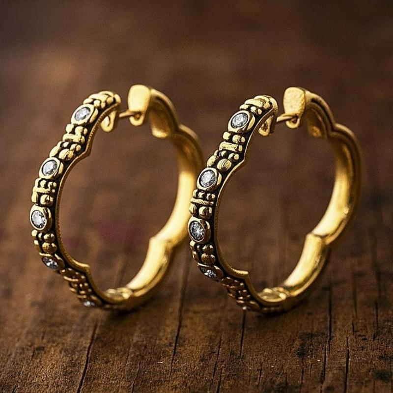 Leichter Luxus Einfache Hochwertige Kupfermaterialien Synthetischer Zirkonia Eingelegte Creolen für Damen Tägliches Pendeln Dating Schmuck