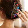 NEW Vintage Crystal Resin Flower Hair Claw Crab Jewelry Flower Peacock Hair Clip Women Banquet Hairpin Accessories