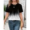 Women's T Shirt Print Graphic Geometric Striped Vintage Stylish Classic Short Sleeve Crew Neck Regular Tops