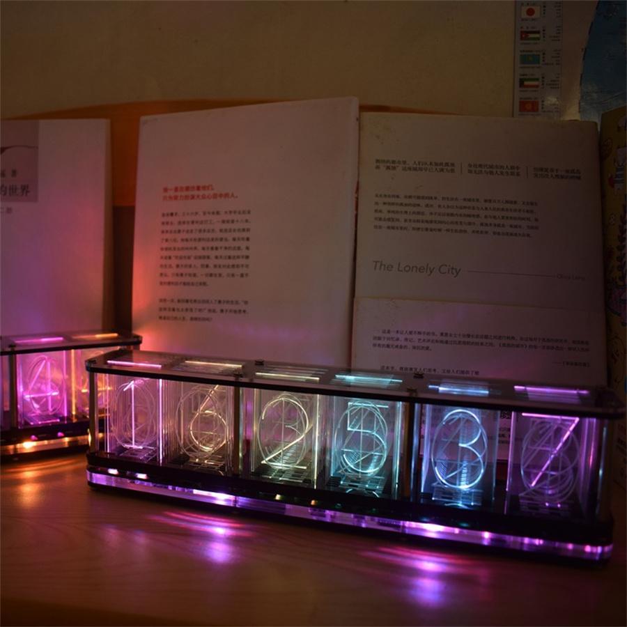 Gift DIY Kit Analog Nixie Tube Glow Clock Music Led Rgb Luminous Digital Display