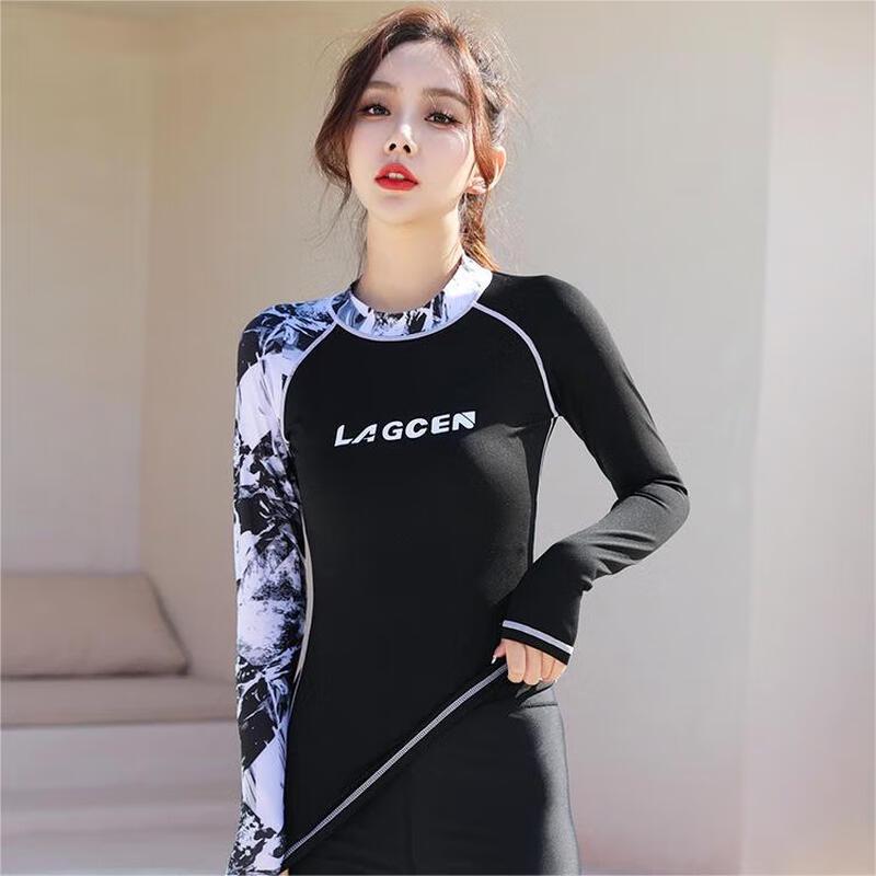 Women s Quick-Dry Long-Sleeve Conservative Swimsuit L