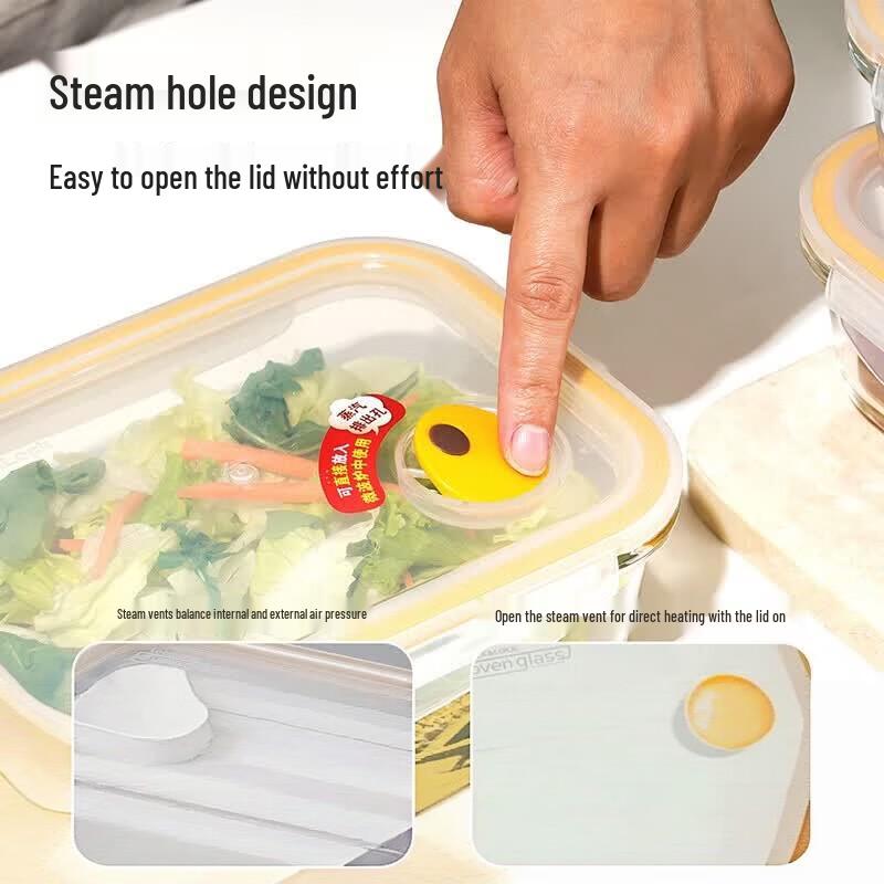 LocknLock Heat-Resistant Glass Food Container with Steam Vent - 1L