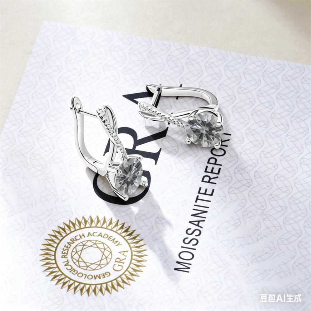

S925 Sterling Silver Fashion Versatile Moissanite Earrings Drop Earrings Women High Class D VVS1 Exquisite Jewelry 8mm сірий колір