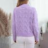 Autumn Winter Vintage Stand Collar Loose Knitwear Pullover Long Sleeve Solid Color Sweater Top