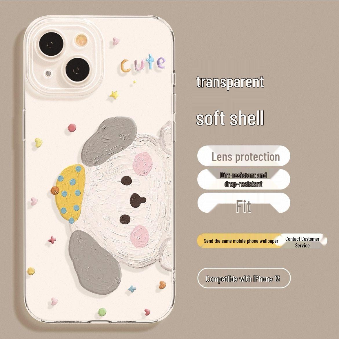 

Oil Painting Piggy Puppy Phone Case for Apple 17 Pro Max, 14, 15, 16, 13 Pro, 11 12 Pro Max