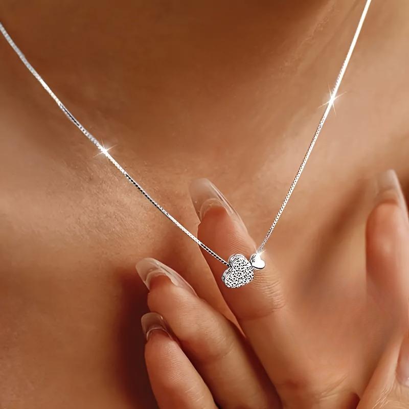 1 Elegant Heart Shaped Pendant Necklace Suitable For Women To Wear Fashion Jewelry Suitable Daily Wear Gift Giving Accessories