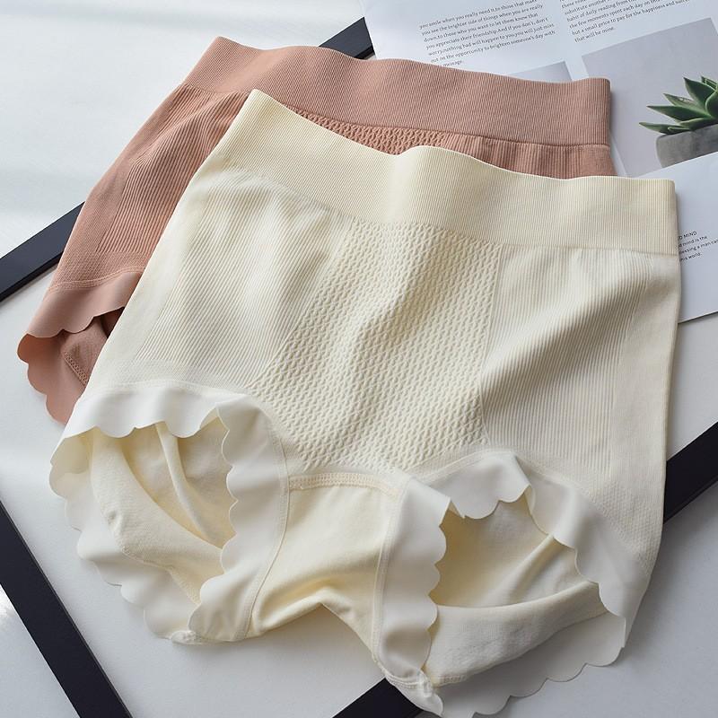 

Женское бесшовное нижнее белье с высокой талией, из чистого хлопка, с цельнохлопковой вставкой в области паха и большого размера, подходит для женских треугольных брюк. One size fits all белый