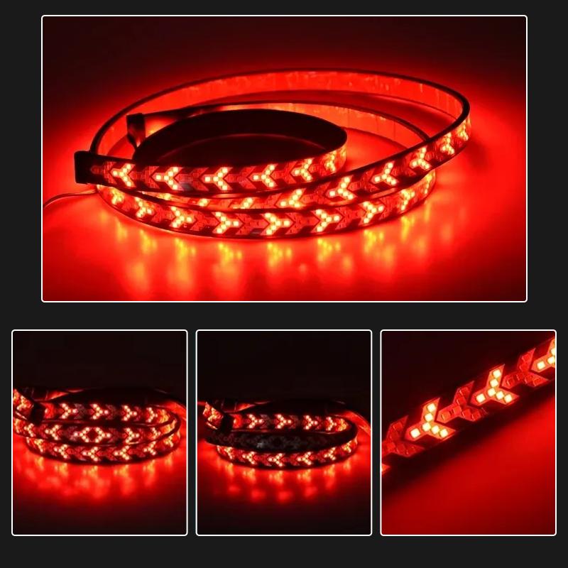 12V Car Brake Turn Light Signal Flexible RV SUV LED Strip Rear Tail Reverse Double Flash Lights for Pickup Trunk Cargo Jeep