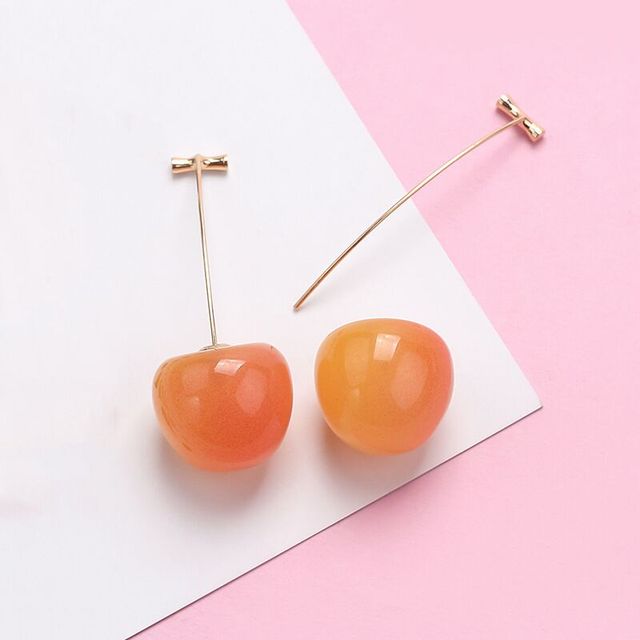 Módní dámské akrylové náušnice Geometrické třešňové dlouhé náušnice