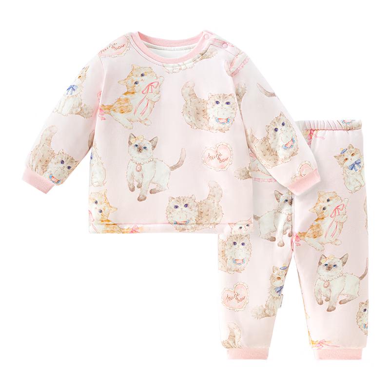 Счастливый Мишка Девочка Стеганый Хлопковый Термобелье Комплект 80/48