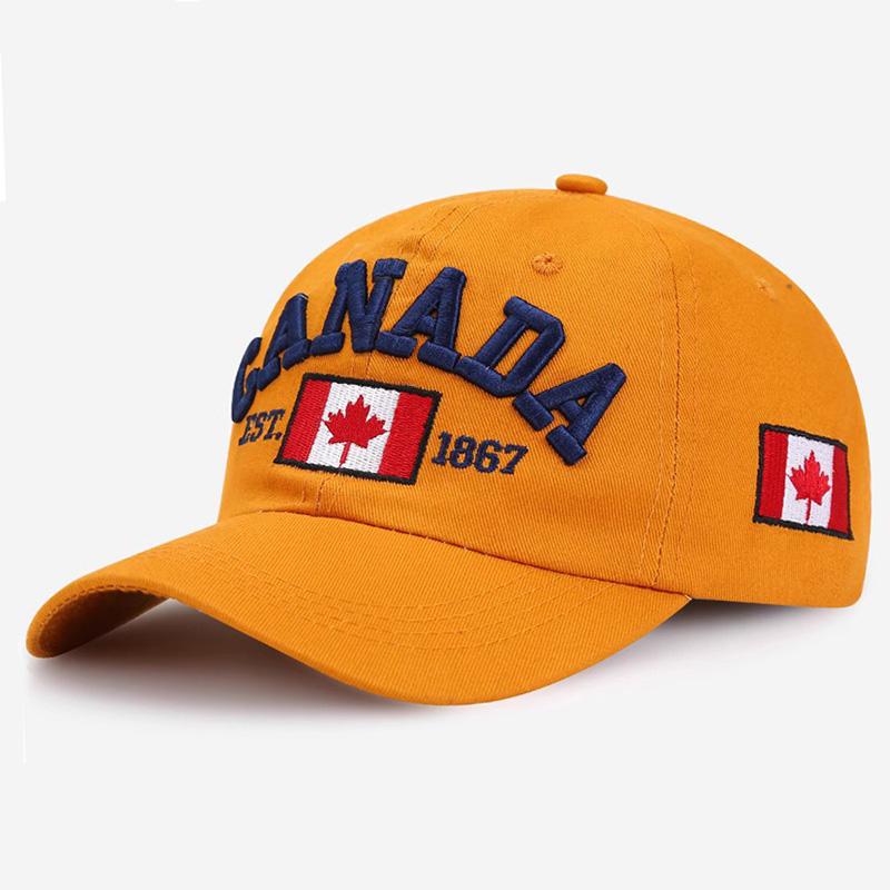 Canada Embroidered Maple Leaf Baseball Cap Pure Cotton Adjustable Duckbill Hat for Men And Women Outdoor Versatile Couples Cap
