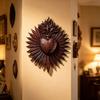 Elegant Gothic Sacred Hearts Wall Hanging Plaque Resin Cardiac Sculpture Ornament Perfect for Home Office Decors Gift