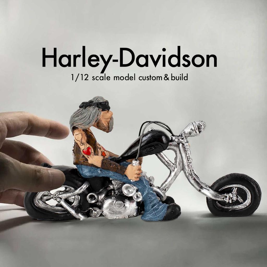 Lustige Biker-Harzfigurine, Motorradfahrer-Heimdekorationsstatue, Retro-Regalornament, Schreibtisch-Tischplatten-Dekoration für Männer