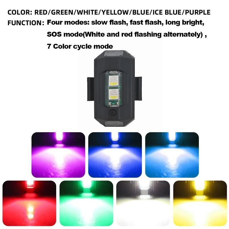 Universal Drone Strobe Light Motorcycle Lights USB LED Anti-Collision Bike Aircraft Night Flying Flashing Warning Signal Light