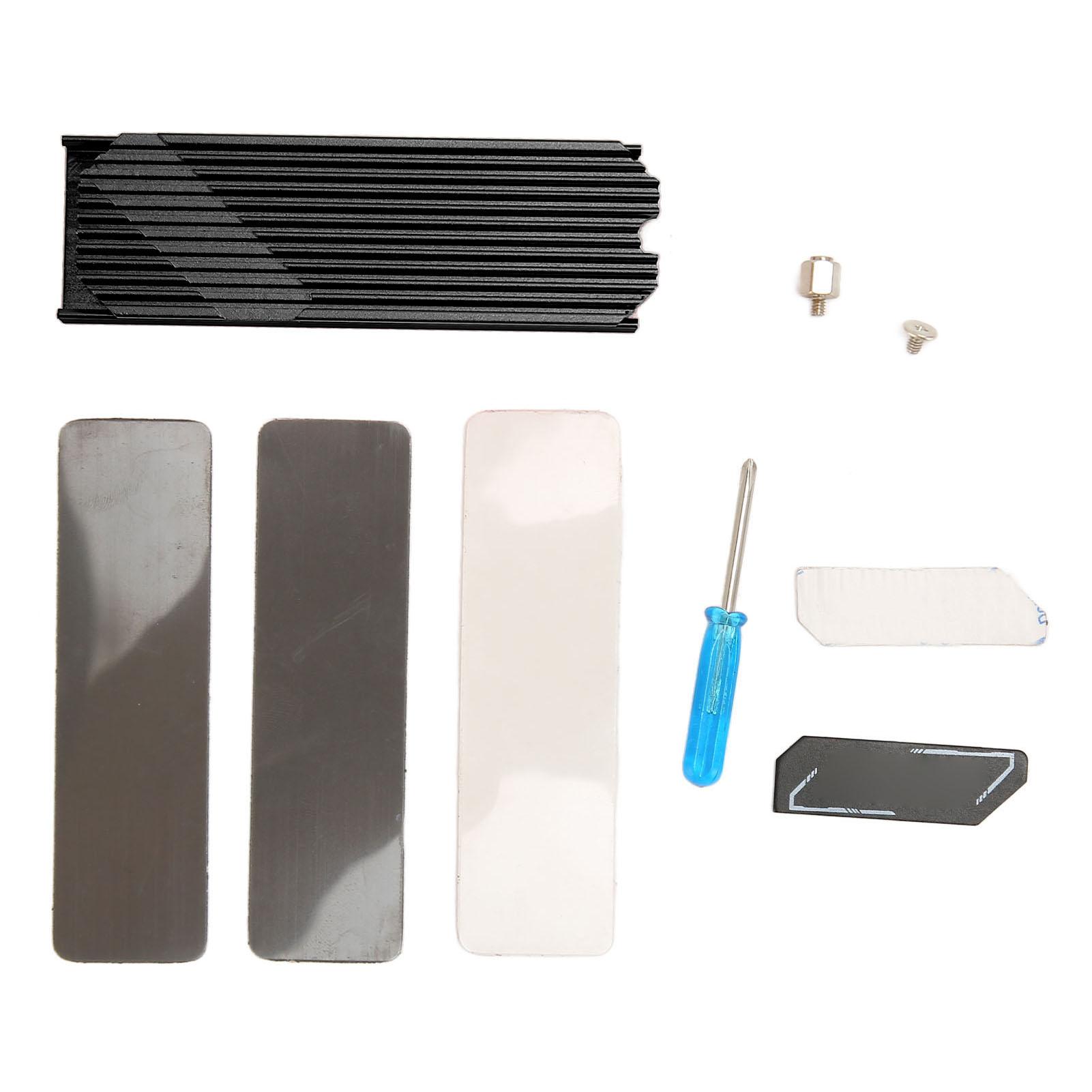 

Радиатор M.2 NVMe из алюминиевого сплава, силиконовая термопрокладка, радиатор SSD с винтами, отвертка для Des Black