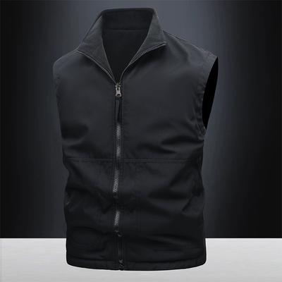 Colete de Lã Polar para Homens no Outono e Inverno, com Flanela em Ambos os Lados. Casaco Casual Grande para Exterior com um Colete