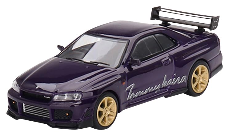 TrueScale Miniatures MINI GT Nissan Skyline R34 Tommykaira Midnight Purple Drive Finished Model 1/64 GT-R R-z Right-Hand