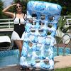 Adults Inflatable Pool Float Mat with Headrest Foldable Summer Beach Lake Float Raft Water Lounger Swimming Pool Sun Tanning Bed