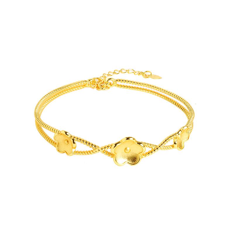National Trend Small Peach Blossom Opening Ladies Light Luxury Design High-end Bracelet