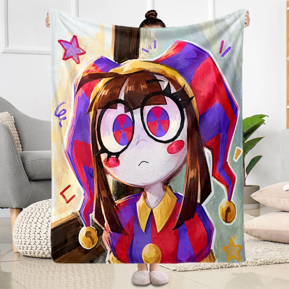 Digital Circus Style Blankets Are Suitable for Living Rooms,making Them an Ideal Choice for Outdoor Travel and Gifts.