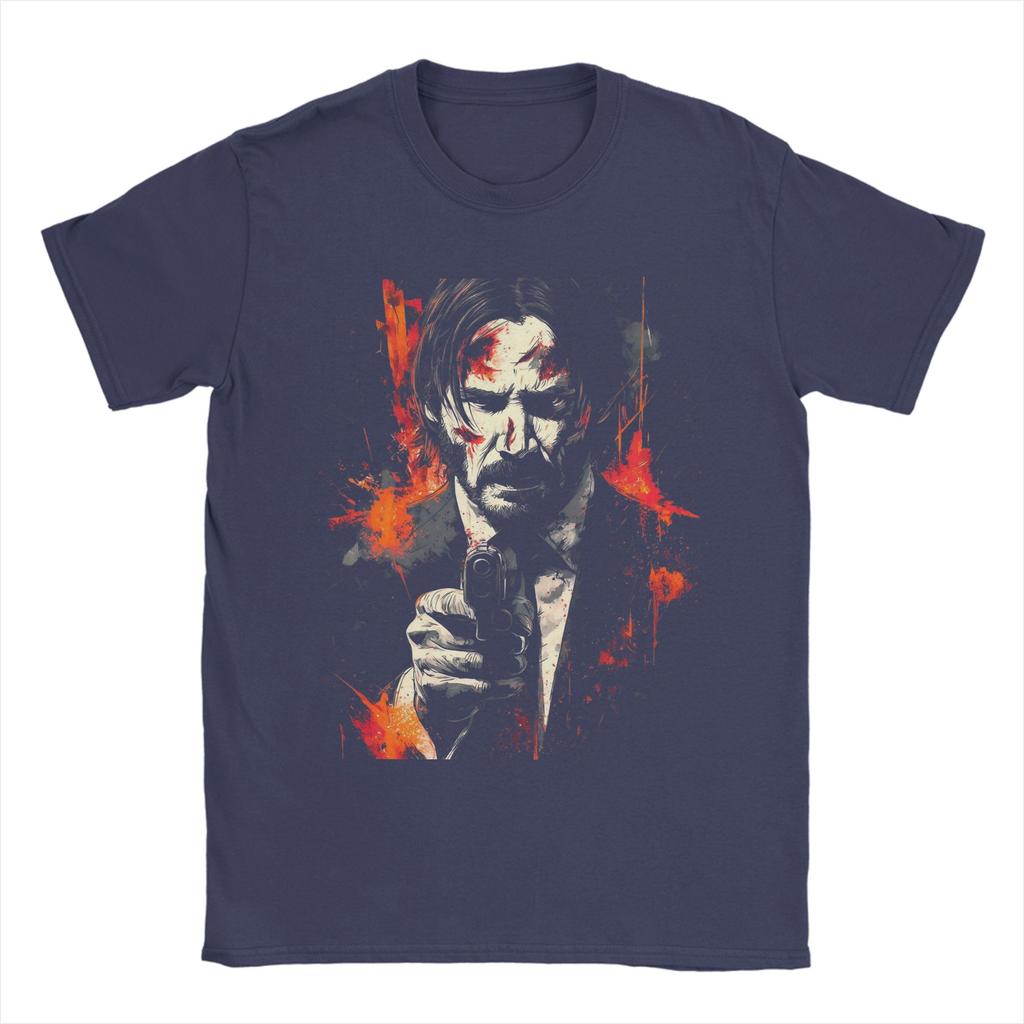 John Wick Night Assassin T Shirts Mens Cotton Novelty TShirts Round Collar Tees Short Sleeve Tops New Arrival