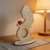 Baby Birth Commemorative Wooden Ornament with Pregnant Woman Ultrasound Design
