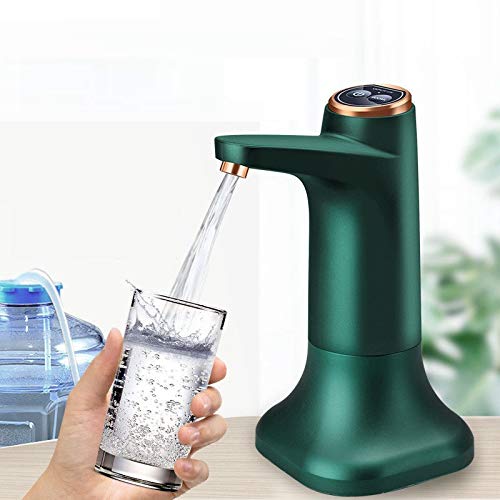 Electric Water Pump with Base USB‑Rechargeable Automatic Water Dispenser Portable Home Kitchen and Office Water Fetcher Black