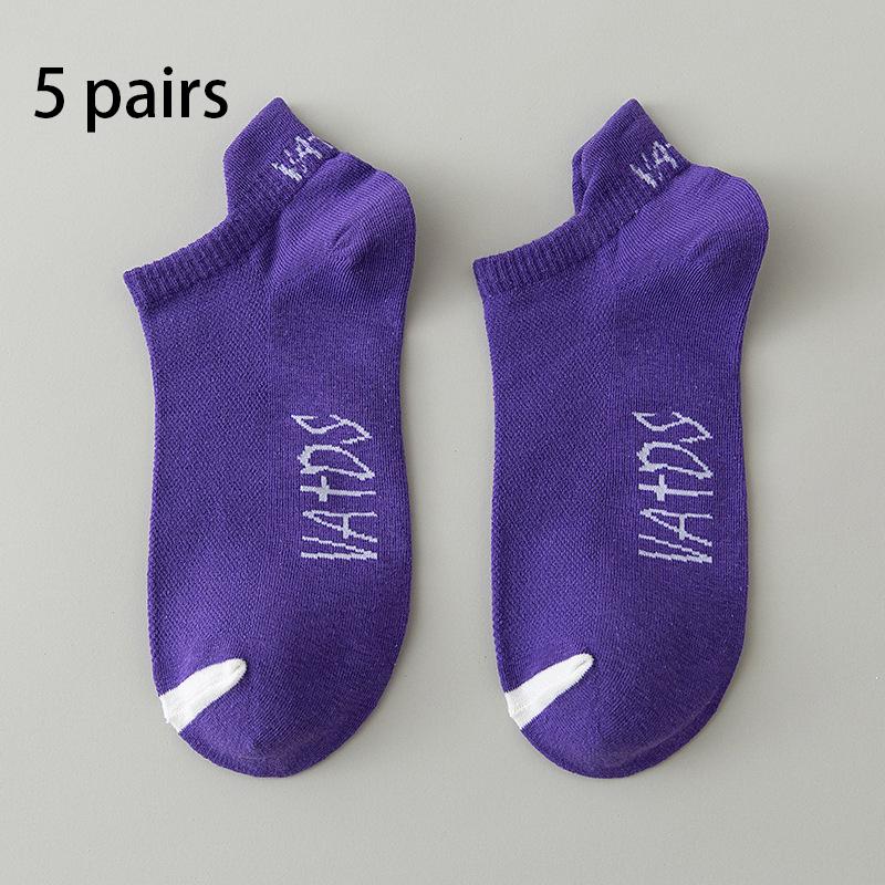 

5/10 пар мужских хлопковых коротких носков, спортивные носки, яркие цветные носки до щиколотки, модные дышащие носки для бега One Size