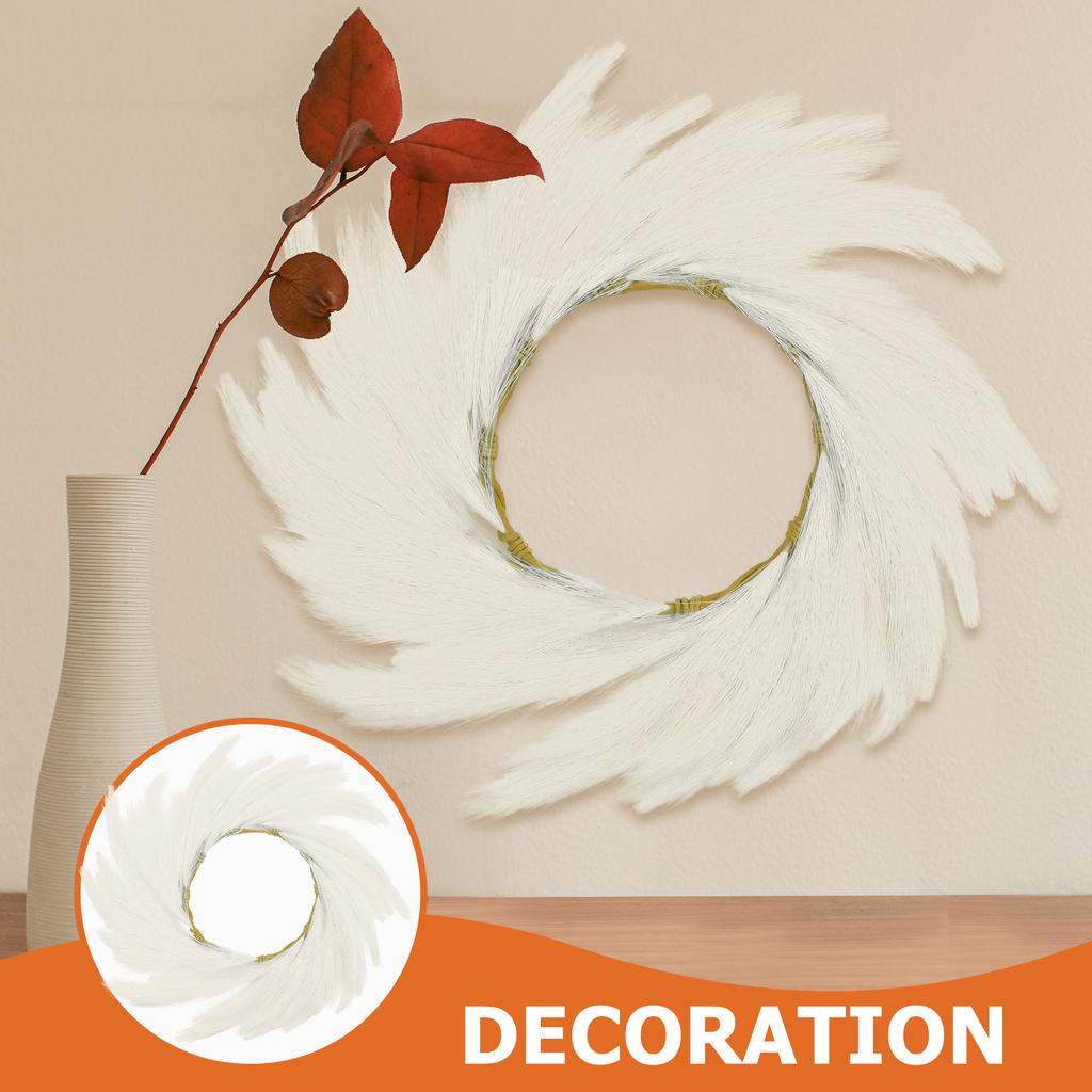 Artificial Phragmites Wreath Simulated Reed Wreath Stylish Faux Pampas Grass Home Ornament Wall Hanging Decoration