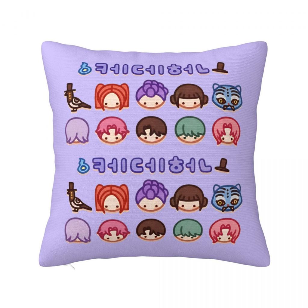Huntrix Saja Boys Kpop Demon Hunters Square Pillow Cases Cushion Cover Novelty Polyester Decorative Pillowcover For Seat 45*45Cm