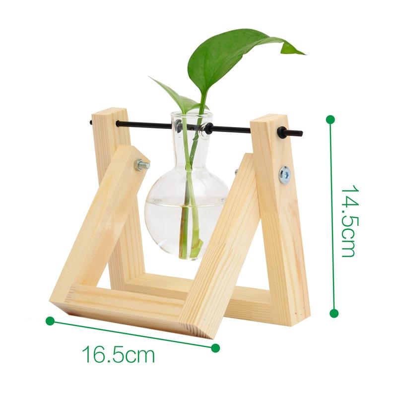 

Air Planter Bulb Glass Vase Plant Terrarium With Wooden Stand Retro Tabletop For Hydroponics Home Garden Office Decoration