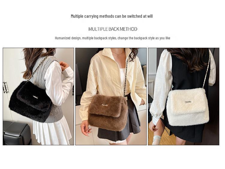 Autumn/Winter 2025 Women's Plush Makeup Bag: Trendy Large-Capacity Clutch & Crossbody Shoulder Bag