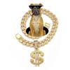 Große Hundekette Goldkette Handgefertigt Out Diamant Übertriebener Dollar Anhänger Kubanisches Hundehalsband Coole Dollar Kette Kubanische Haustierkette