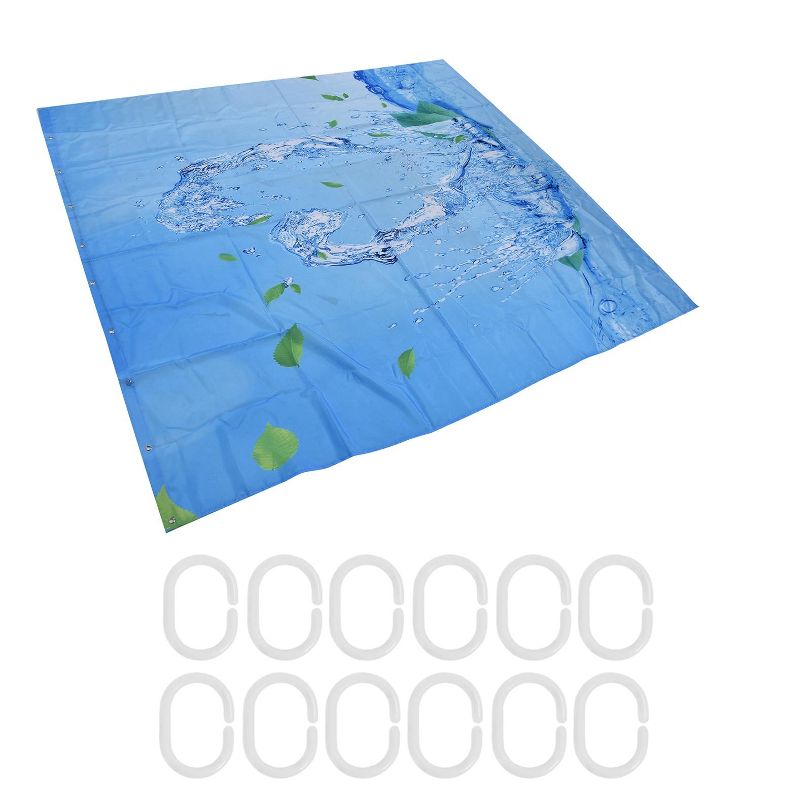 

Shower Curtain Waterproof Polyester Blackout Curtain with Hook for Bathroom Home Decoration180x180cm