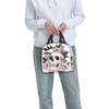 Vintage Gothic Skull Roses Insulated Lunch Bag for Women Children Portable Food Boxes Thermal Lunch Box Tote