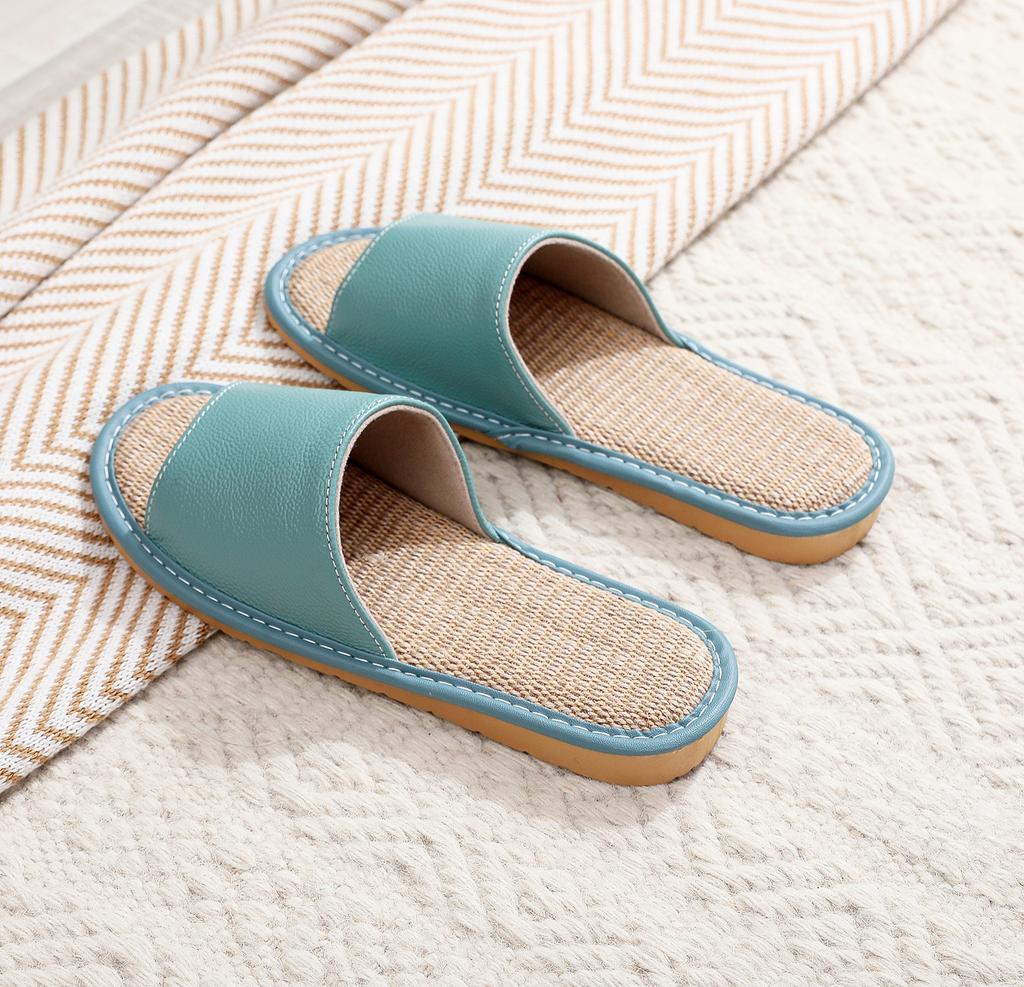 Módní lněné pantofle pro páry ženy muži vnitřní ploché sandály nazouváky čtyři roční období protiskluzové měkké prodyšné útulné lehké