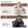 Ceramic Liner Large Capacity Travel Thermos Cup with Straw