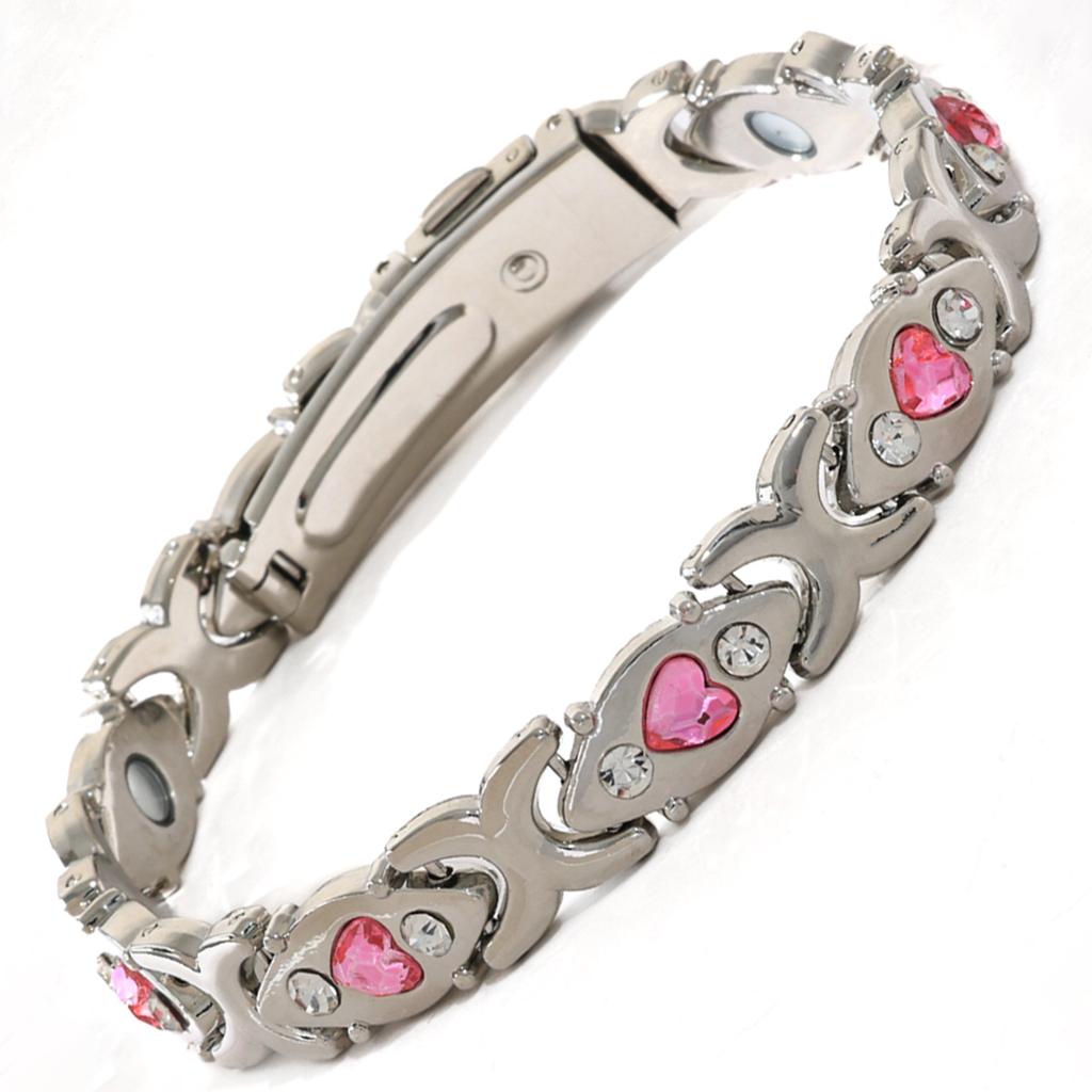 Explosive removable heart-shaped magnet bracelet, environmentally friendly alloy diamond-encrusted adjustable bracelet