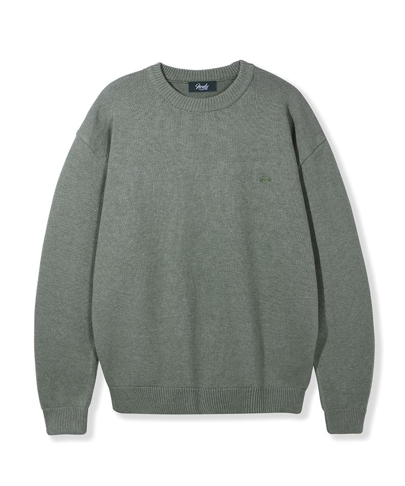 NODU Maple Basic Round Knit [Khaki]