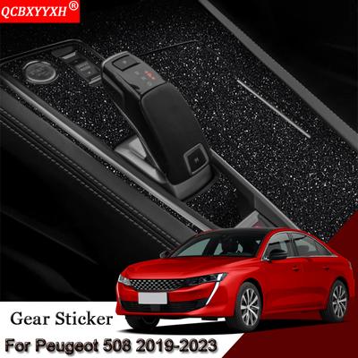Auto-interieur Sticker Voor Peugeot 508 2019-2023 Auto Gear Panel Sticker Versnellingsbak Beschermfolie Koolstofvezel Zwarte Accessoires