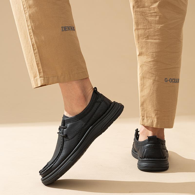 New Men's Casual Shoes Plus Size Leather Men's Shoes Outdoor Men's Flat Shoes Breathable Fashion Sneakers Man Boat Shoes