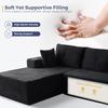 132 Giant U-Shaped Modular Sectional Couch for Living Room Sofa In A Box Oversized Sofa Sleeper with Deep Seat No Assembly Requ