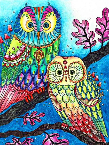 5d Diamond Painting New Owl Cartoon Full Square/round Embroidery Colorful Bird Animal Mosaic Home Decor