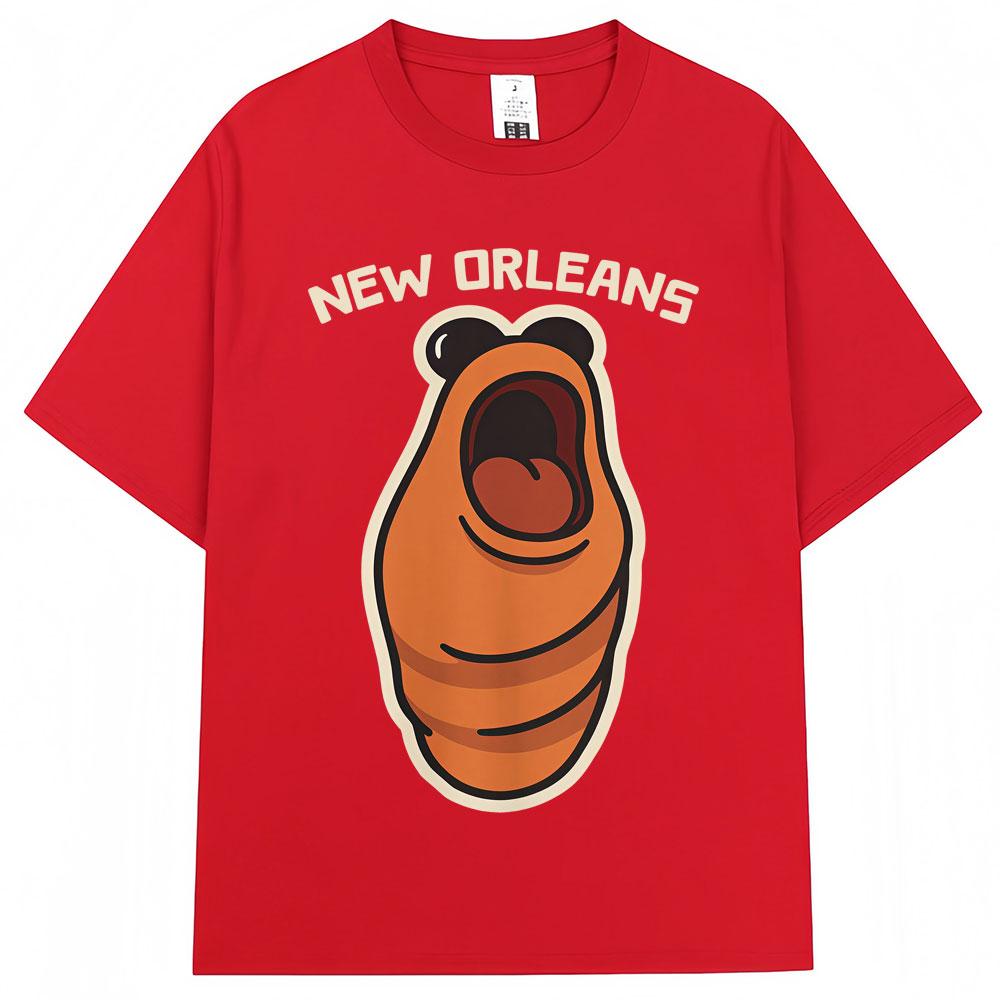 Funny Marcus The Worm New Orleans Meme Tshirt Men Women Humor Popular Short Sleeve Oversized Cotton Casual T Shirts Streetwear