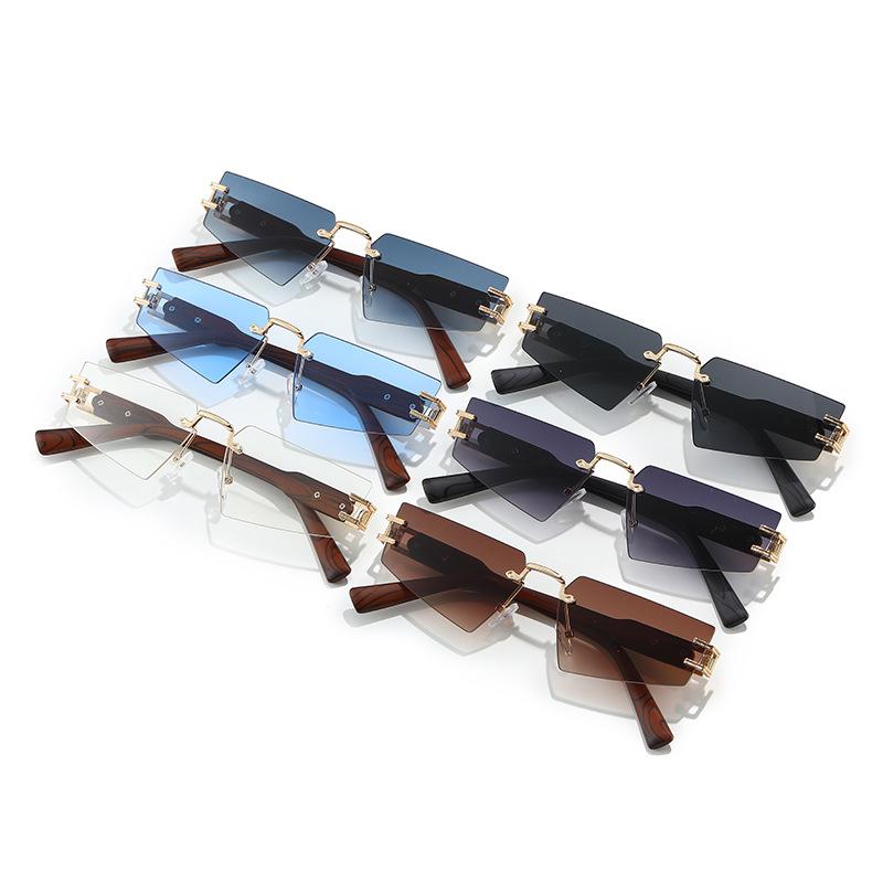 Frameless sunglasses personalized triangle cut edge ladies sunglasses