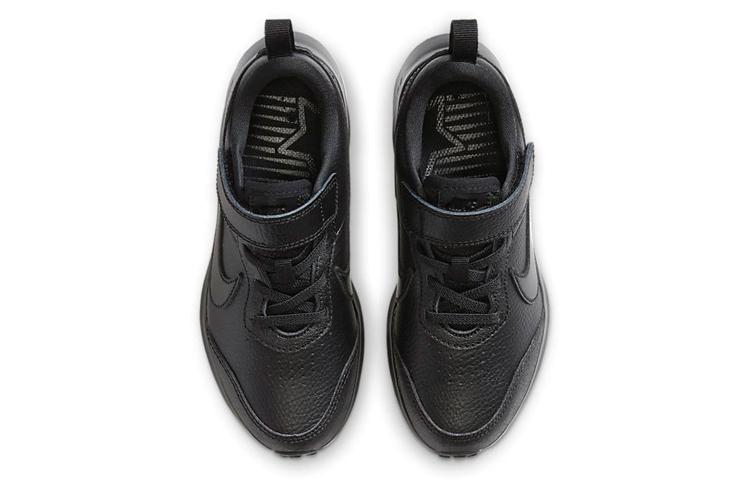 Nike Varsity Leather Low Top Sports Casual Shoes Pure Black Children Aged 3 7 Years Old CN9393-001