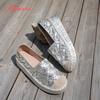 Fashion Aphixta New Flat Platform Women's Casual Shoes 4.5cm Chunky Heels Silver Gold Loafers Weave Design Autumn Woman Flats Size 35-43
